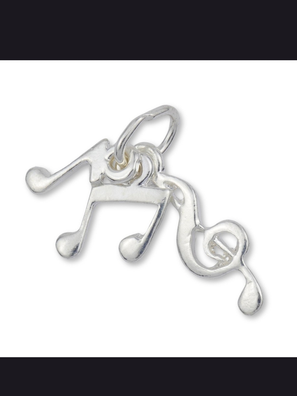 Sterling Silver Musical Note Necklace Charm - Silver